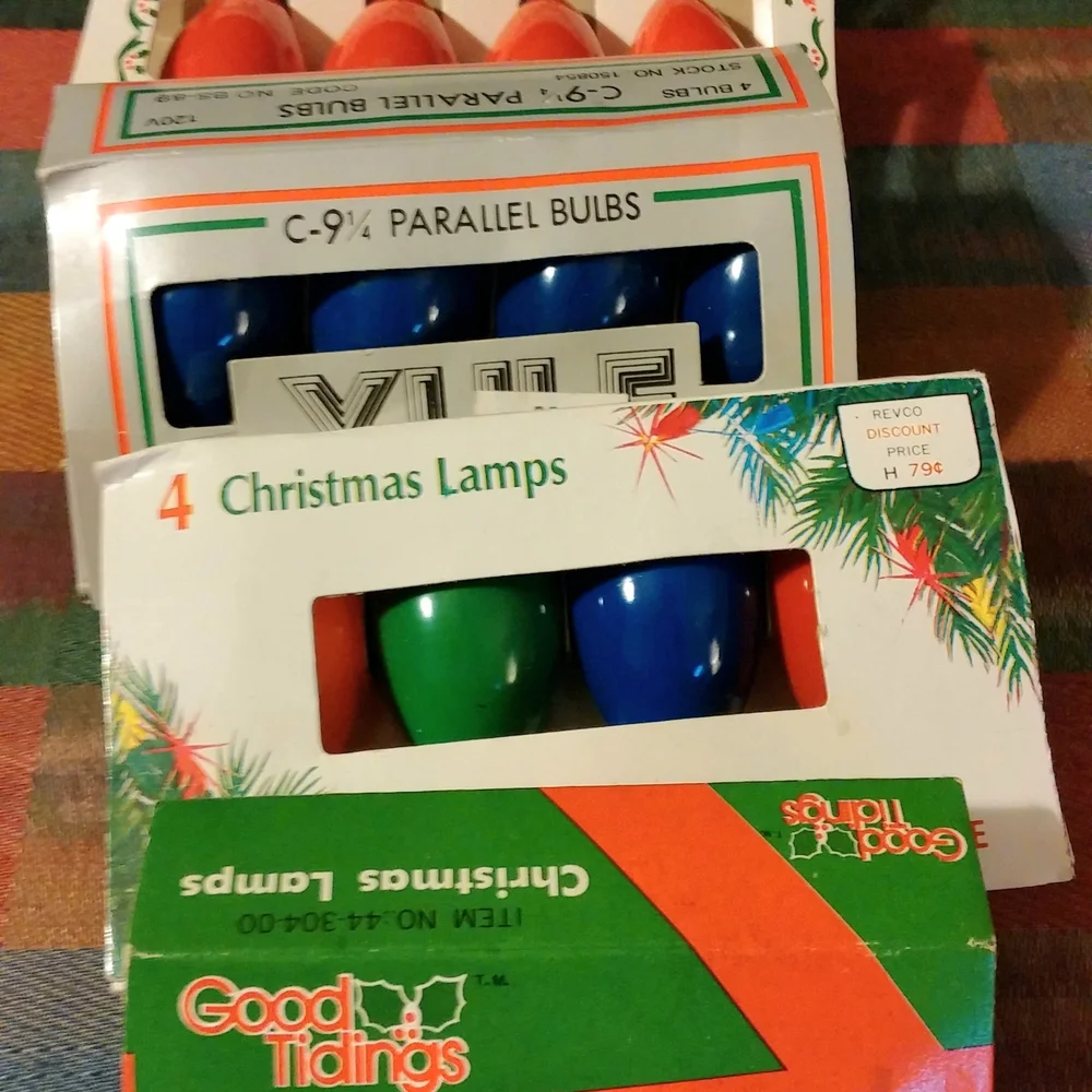 Lot of Vintage Christmas Light Bulbs, Colored Replacements (Not Tested)